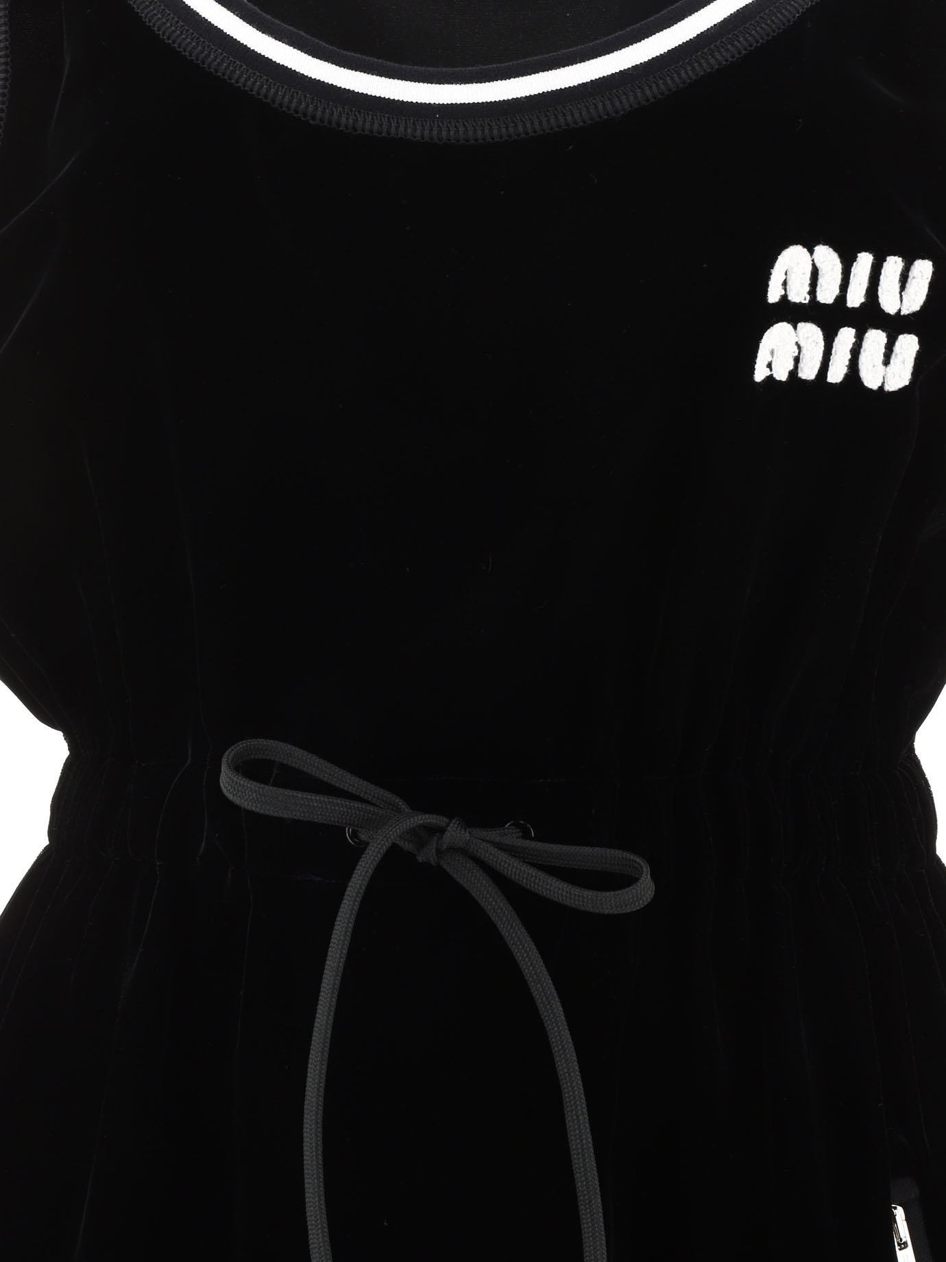 MIU MIU Velvet dress with drawstring